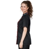 Bluza kucharska damska czarna rękaw krótki lamówka wzór W4 roz. XS